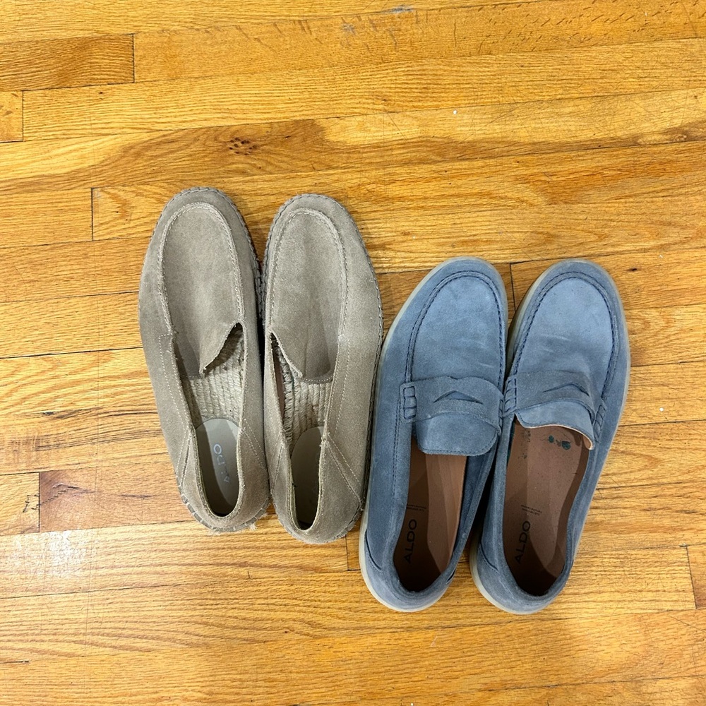 Aldo Men's Suede Loafers - Beige and Blue